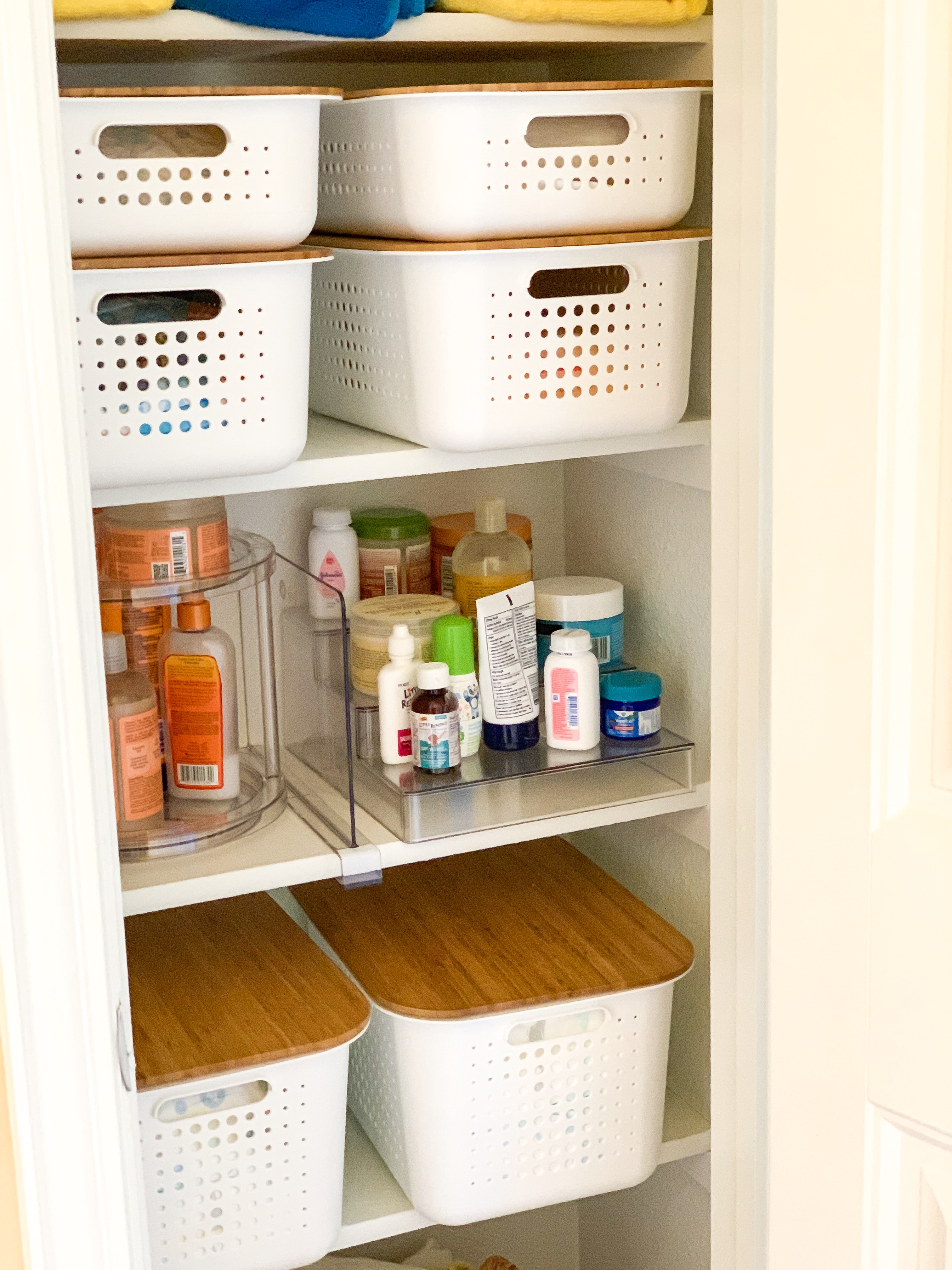 Bathroom Closet Organization Inspiration from Glamorous