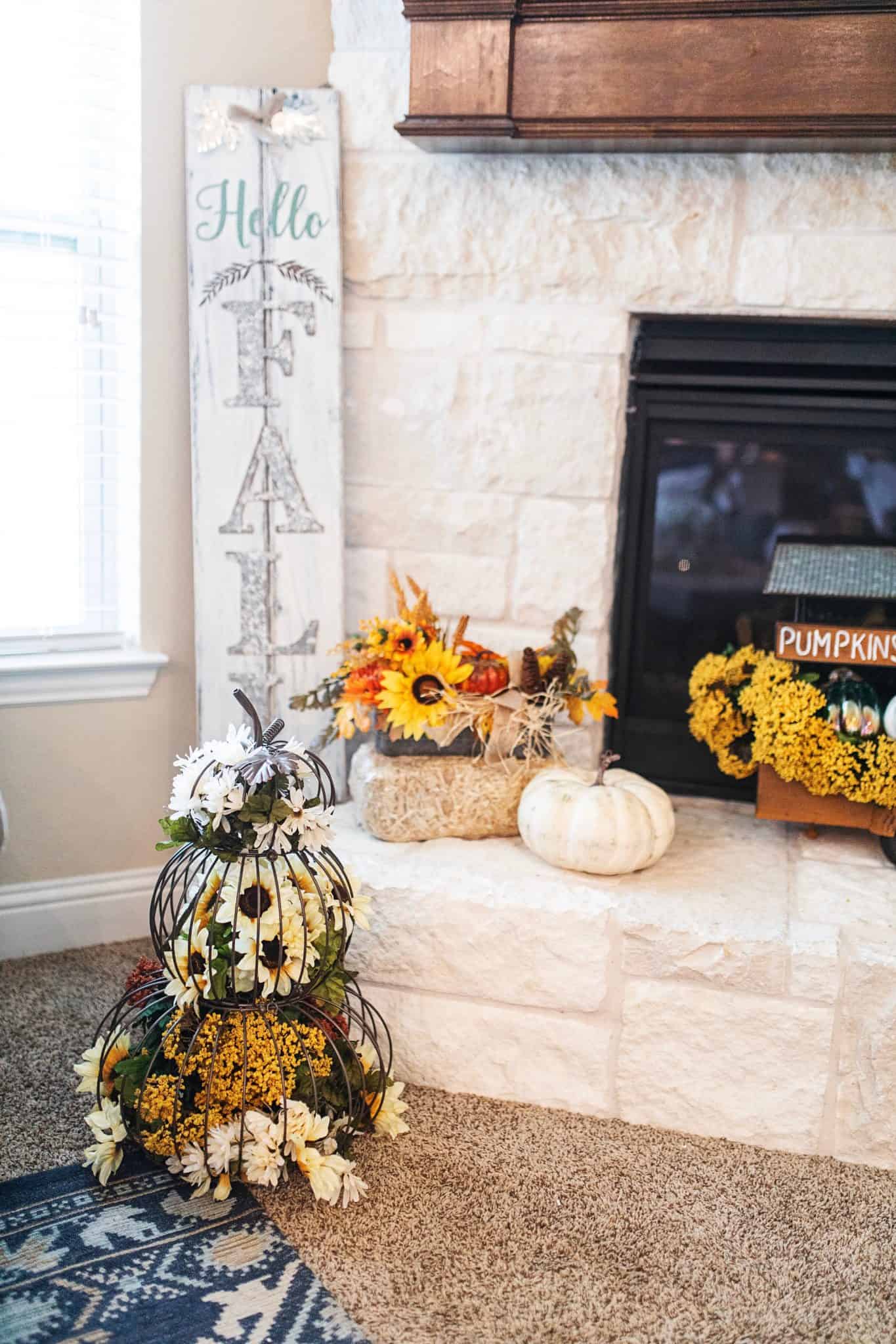 Fall Mantel Decor featured by top US life and style blog, Glamorous Versatility