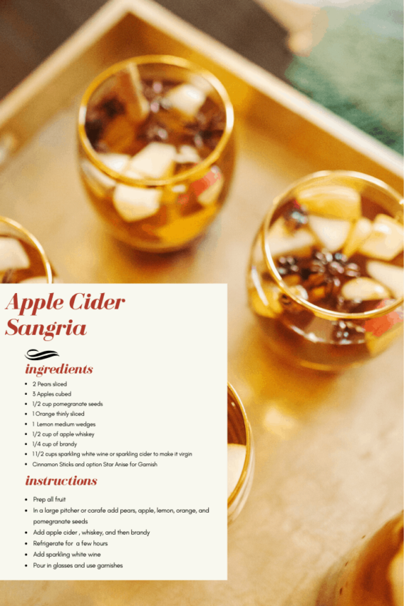 Apple Cider Sangria Recipe featured by top US lifestyle blog, Glamorous Versatility