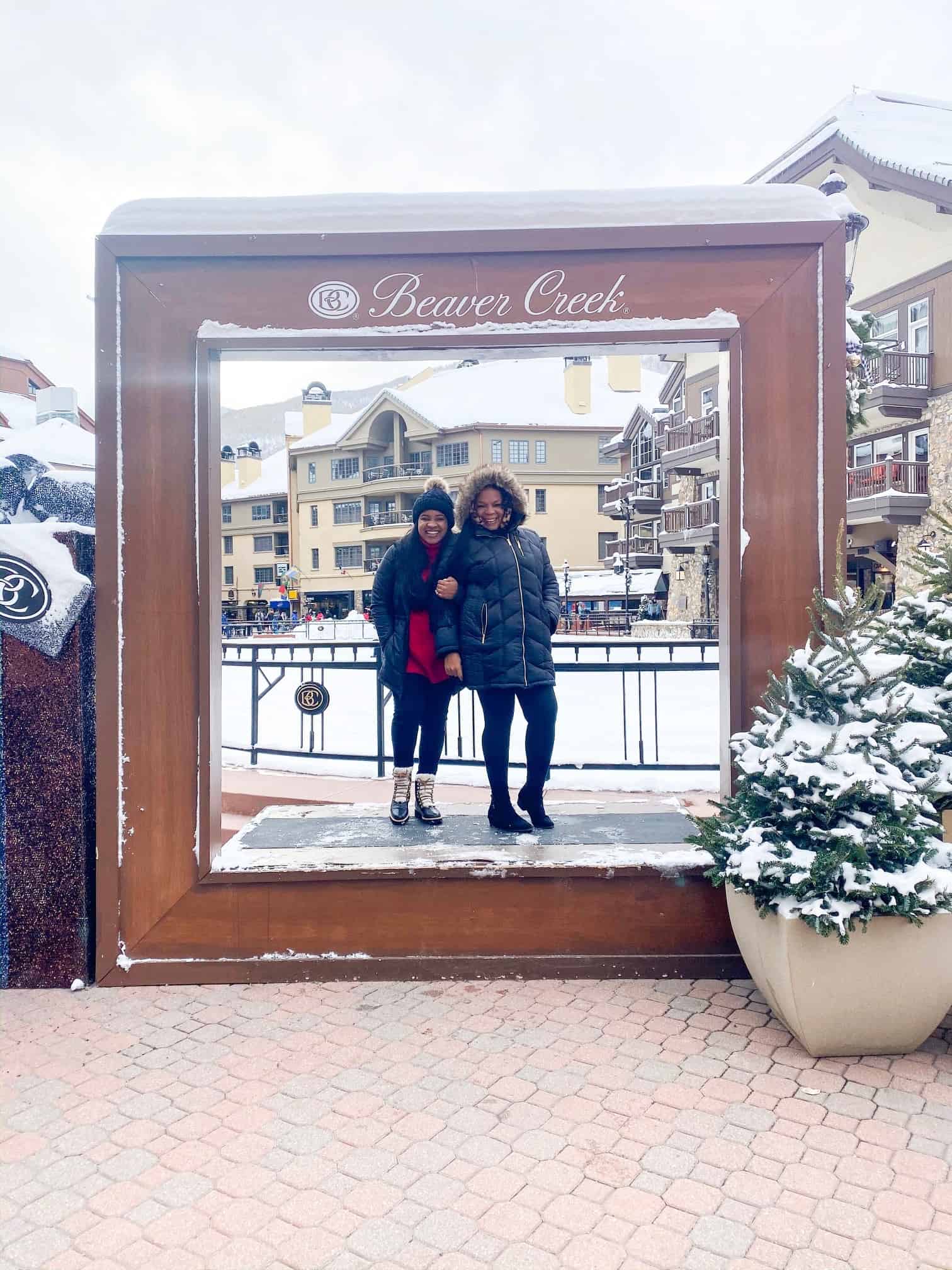 How to Plan a Ski Trip for Your Family by popular lifestyle blog, Glamorous Versatility: image of a mom and daughter at Beaver Creek Ski Resort in Avon, Colorado. 