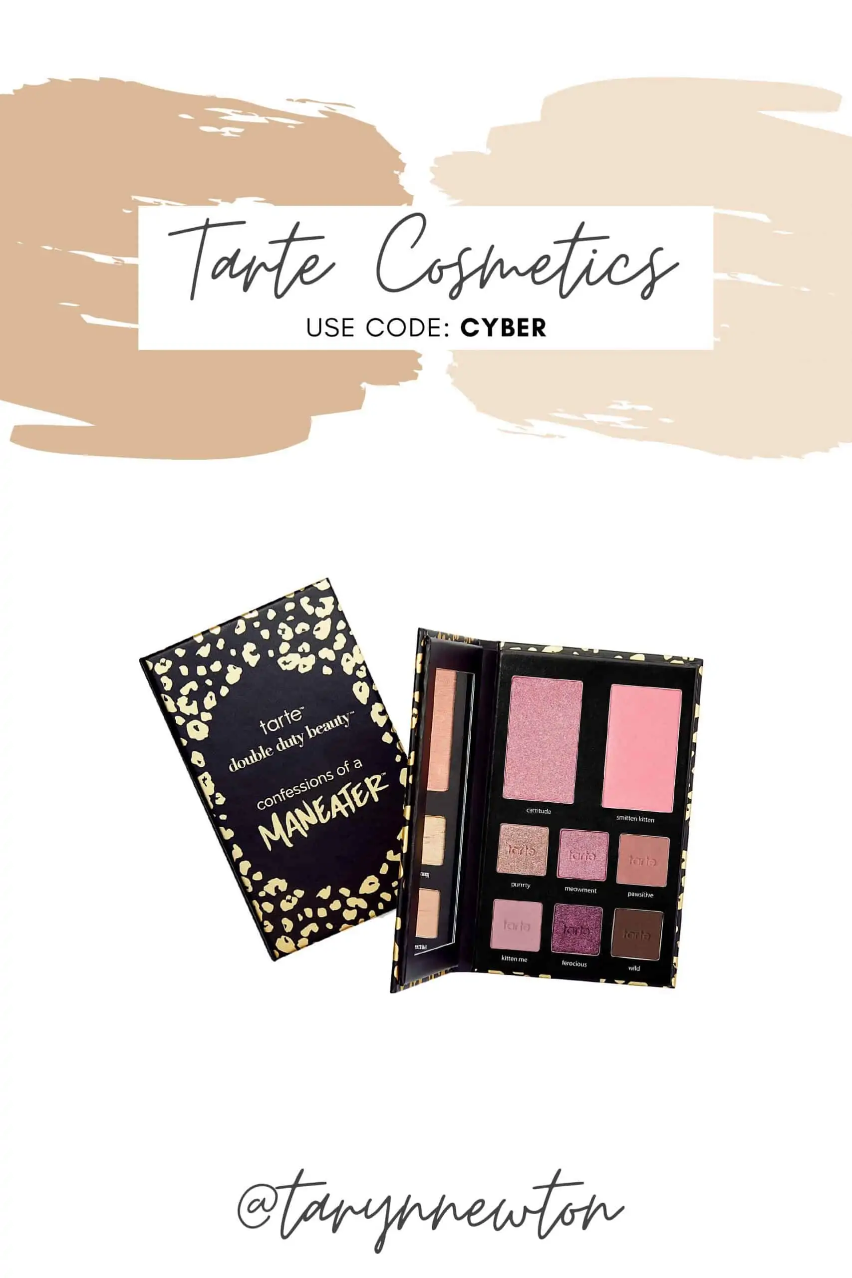 Black Friday Guide by popular Dallas life and style blog, Glamorous Versatility: Pinterest image of Tarte Cosmetics.