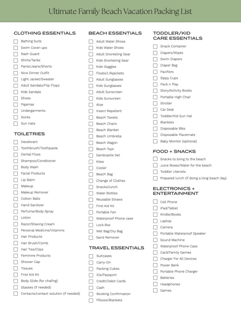 Beach Trip Packing Checklist 60 Photos Morilly